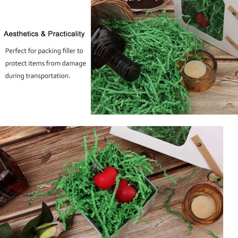 MARSROAM 2 LB Green Crinkle Paper Filler for Gift Basket Easter Egg Grass - Image 4